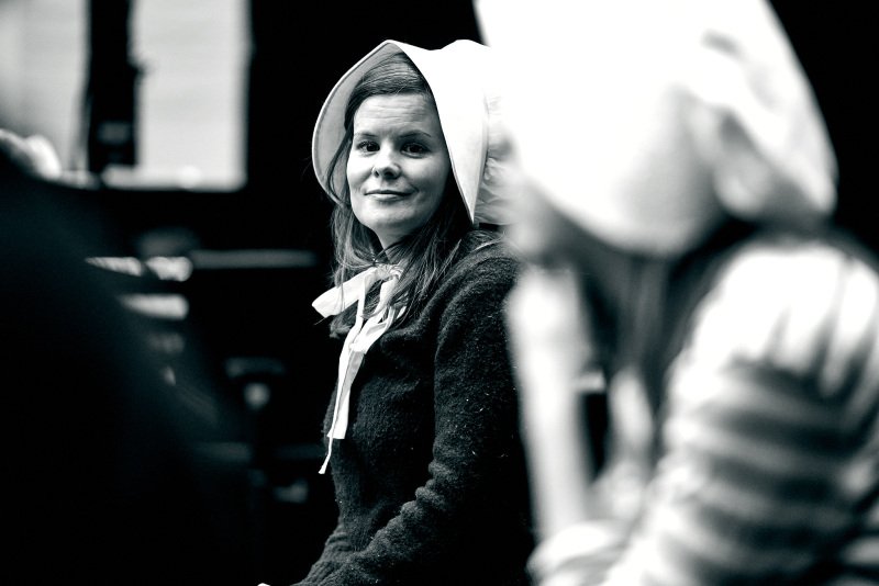 Kjersti Tveterås i rollen som Jane Eyre på Nationaltheatret, tatt i prøvetiden. 