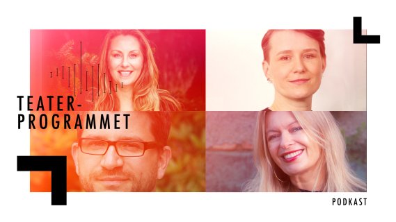 Collage med fire portretter. Påskrift "Teaterprogrammet"